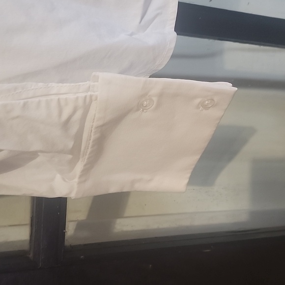 Express White Ruffled Button Down Shirt - Picture 3 of 5